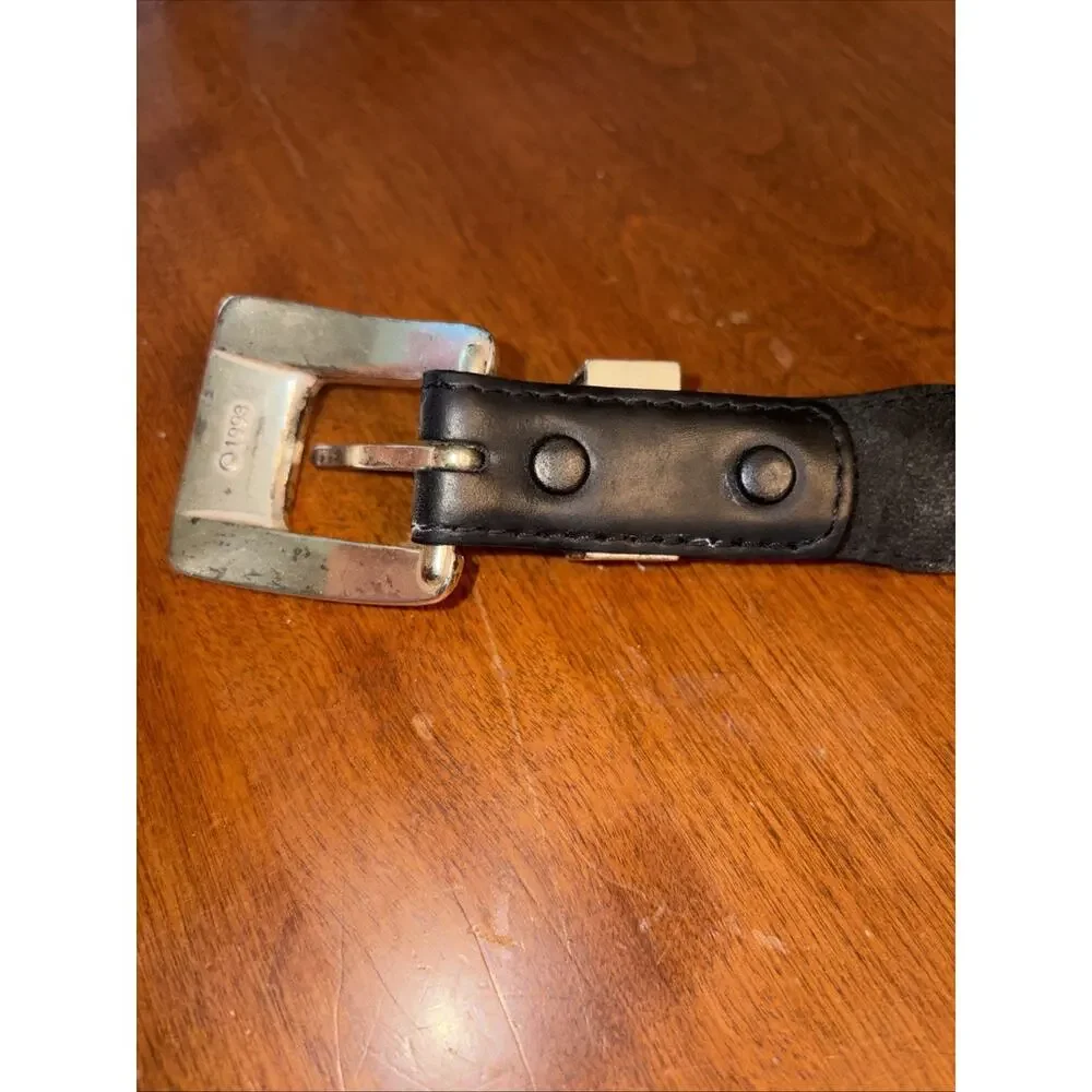 Onyx By Brighton Black Leather Pattern 46 Full Grain Leather Belt